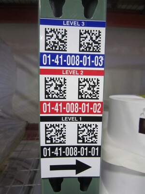 2D vertical magnet label for warehouses