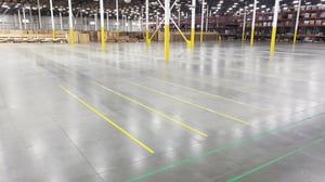 Warehouse floor marked with tape