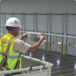 Warehouse sign installation